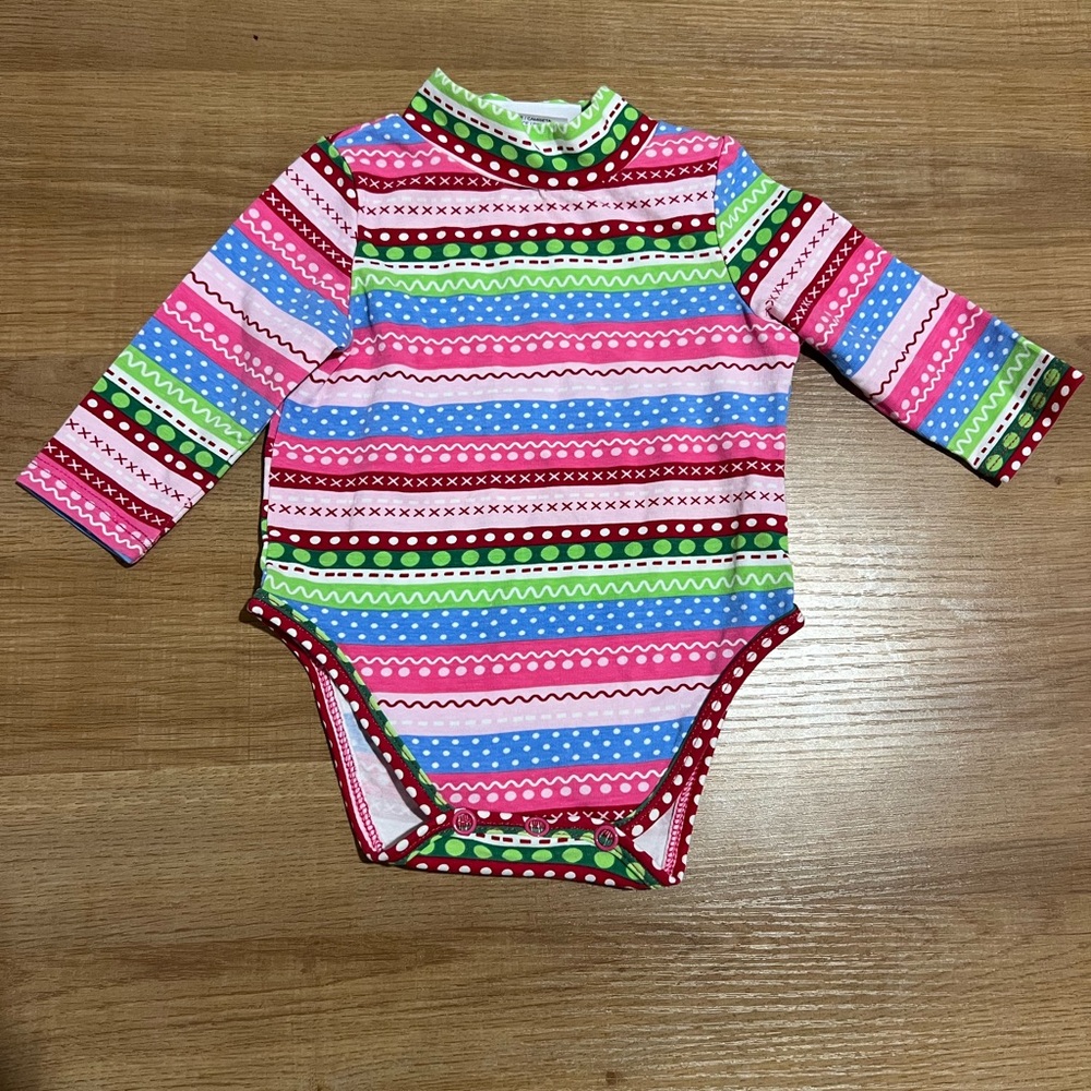 Striped Long Sleeve Baby Onesie